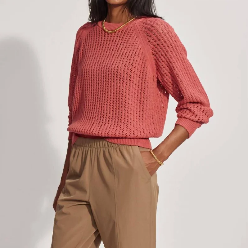 Clay Knit Sweater In Mineral Red Laid - back Women's Vibe