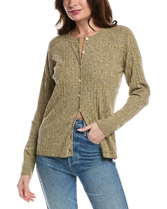 RE/DONE Chevron Rib Cardigan Cozy Women's Sherpa - lined