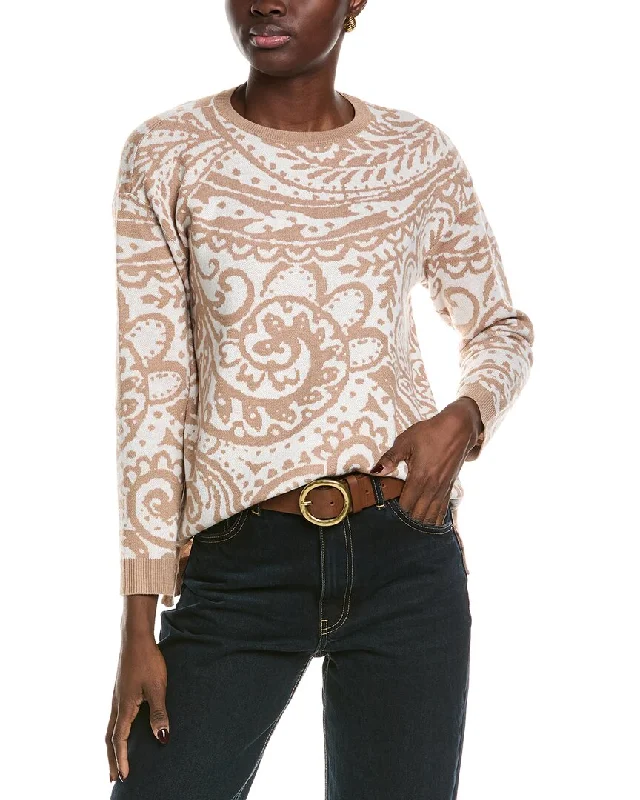 Jones New York Paisley High-Low Wool-Blend Sweater Business