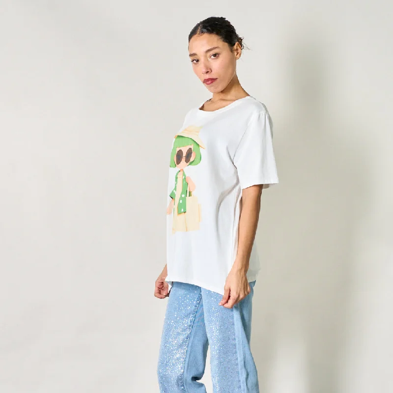 Fashion girl graphic tee wholesale Dynamic Women's High - energy