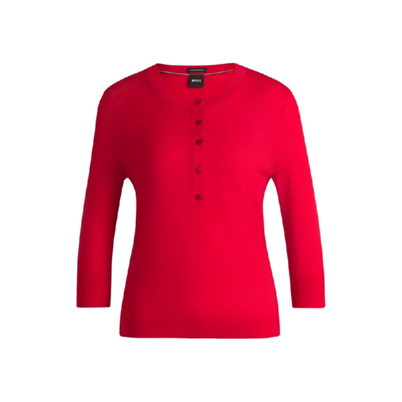 Henley-neck sweater in Merino wool Hip Women's Urban