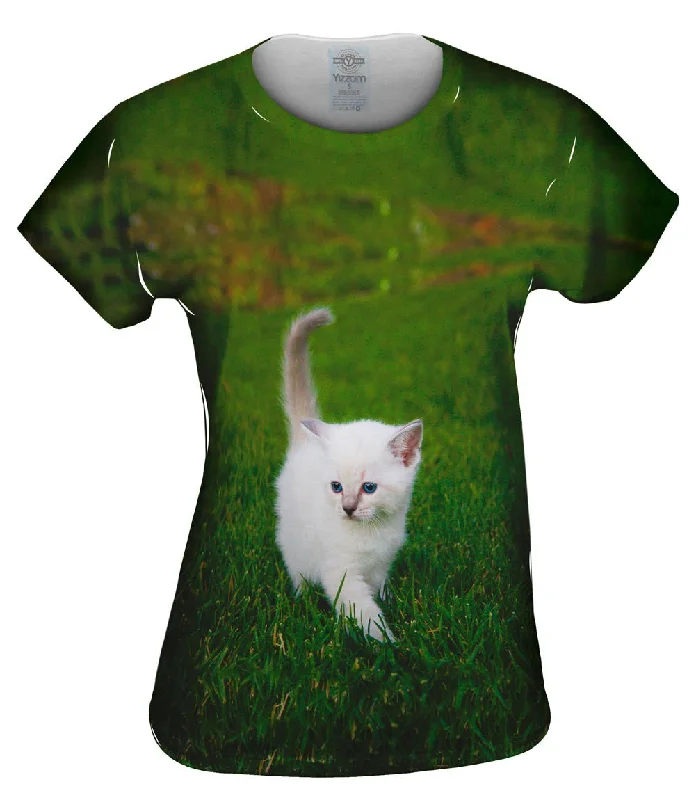 White Lawn Kitty Cat Stylish Women's Tropical 