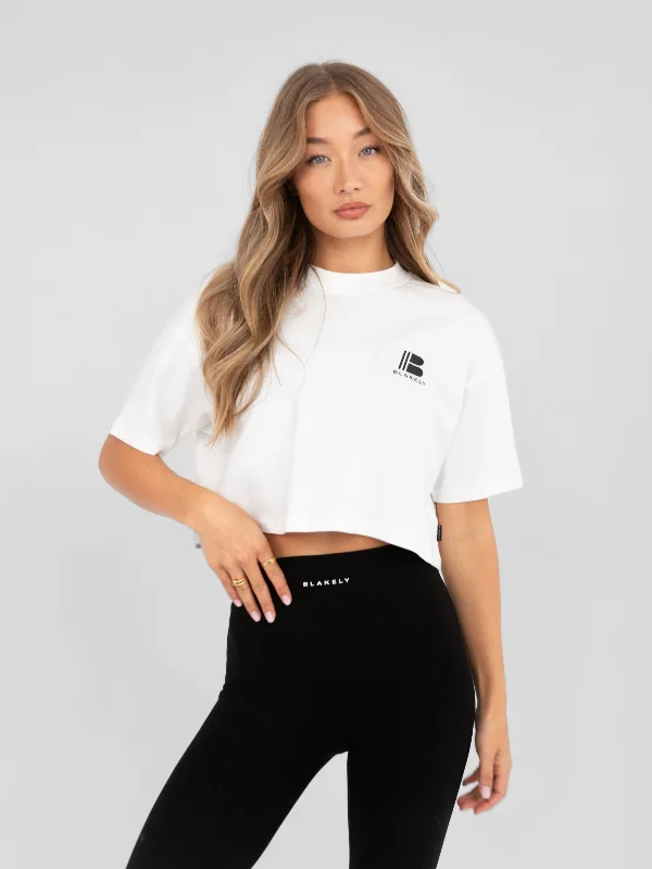 Apex Pro Cropped Tee - White Trendy Women's 
