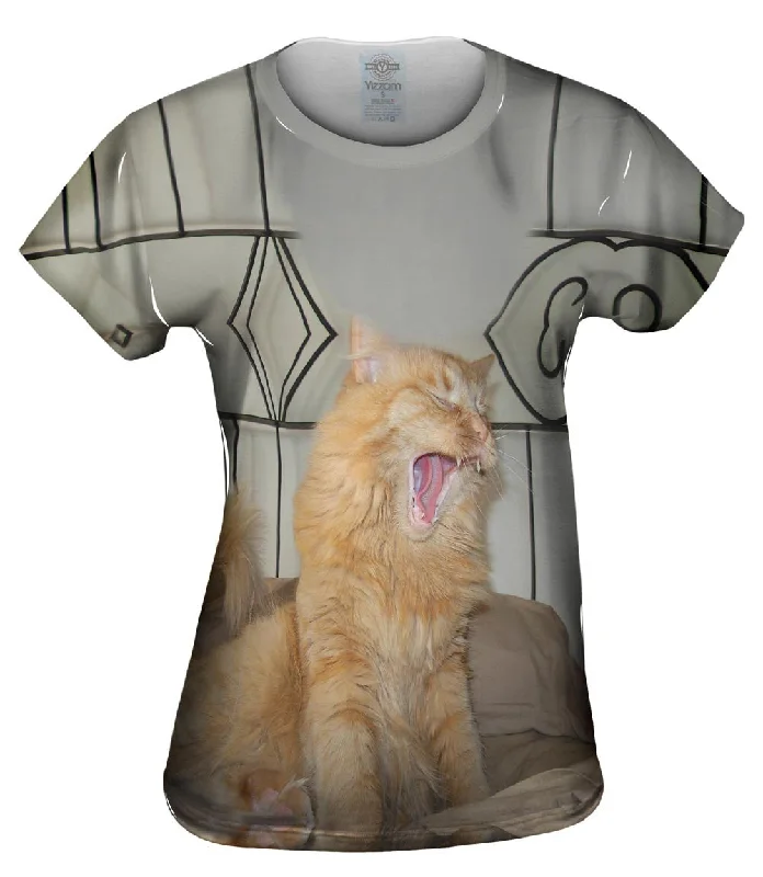 Yawning White Cat Feminine Women's Soft 