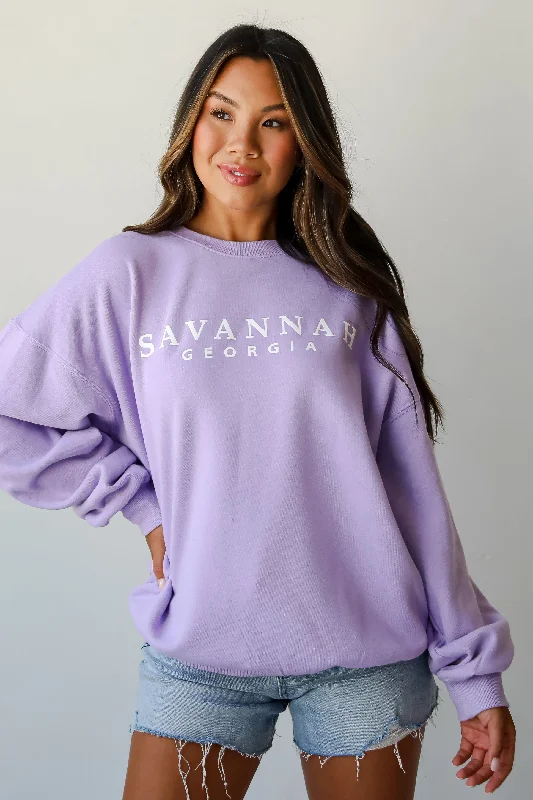 Lavender Savannah Georgia Sweatshirt Trendy Women's Oversized