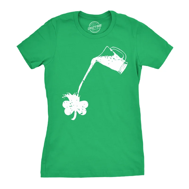 Pouring Shamrock Women's T Shirt Practical Women's Multi - 