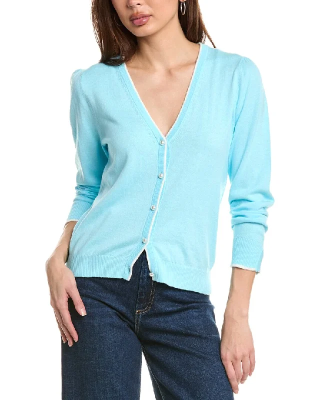 Hannah Rose Pearl Button Trimmed Cashmere-Blend Cardigan Dynamic Women's Moto