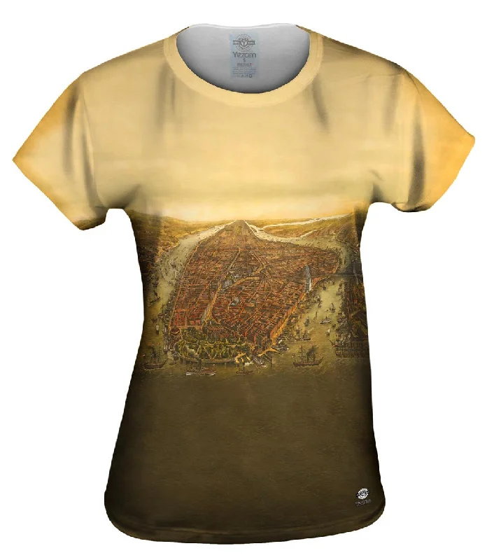 "Bird_#_s Eye Map of Manhattan New York City" Streetwear Style for 