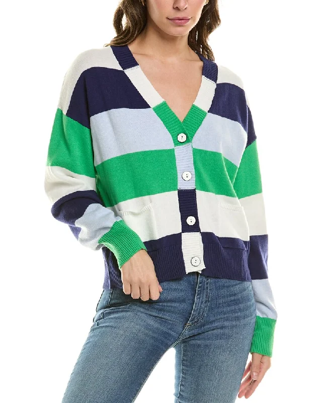 WISPR Stripe Varsity Silk-Blend Cardigan Modern Women's 