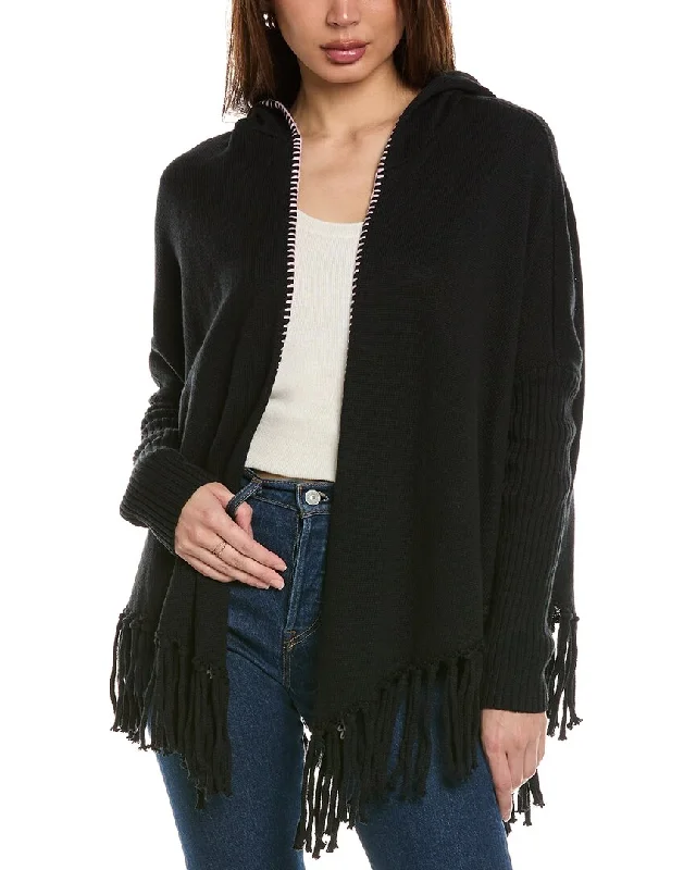 Johnny Was The Fringe Open Linen-Blend Poncho Minimalist Women's Casual
