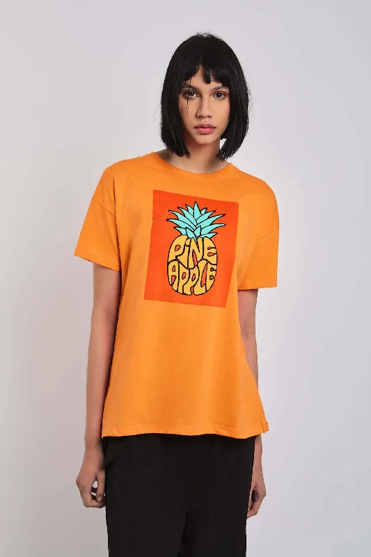 Women Shirt - Orange Classic Women's Pin - striped
