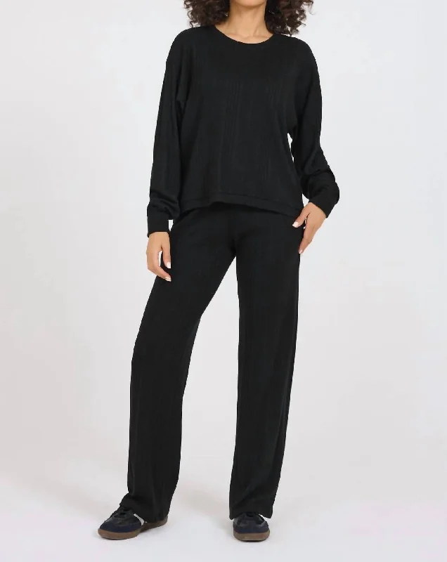 Brushed Cozy High Low Top In Midnight Elegant Women's Formal 