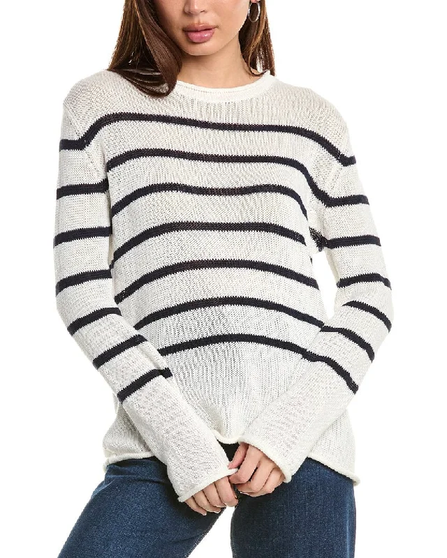 Hannah Rose Striped Cashmere-Blend Sweater Practical Women's Multi - 