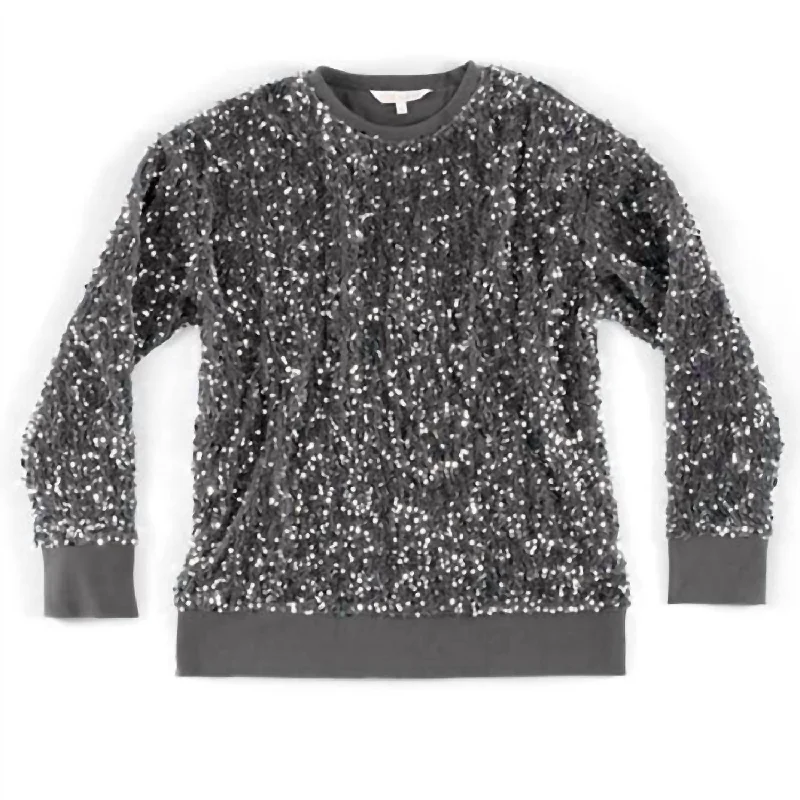 Women's Fiesta Sweatshirt In Silver Sequin Business