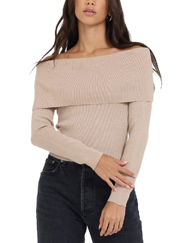 Vintage Havana Off-The-Shoulder Sweater British Gentlewoman Style