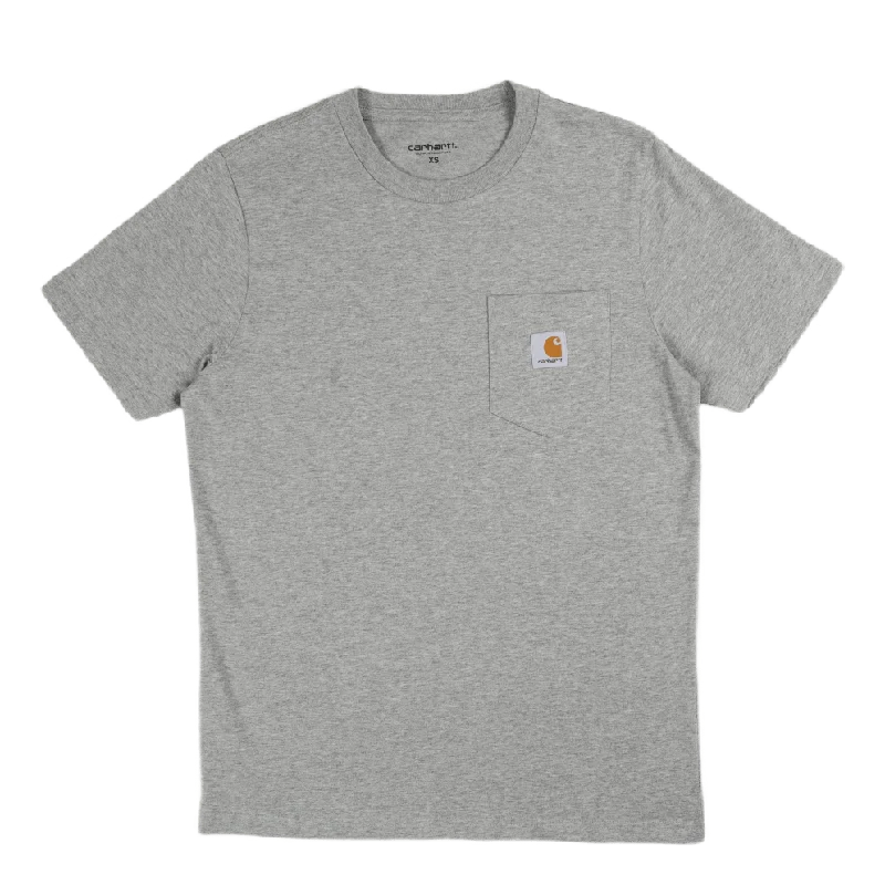 S/s Pocket T-shirt Grey Heather Laid - back Women's Style