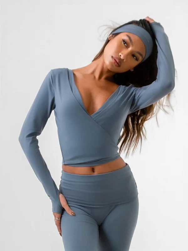 Reform Wrap Top - Storm Blue Streetwear Style for 