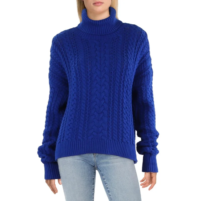 Womens Cable Knit Pullover Turtleneck Sweater Hip Women's Urban