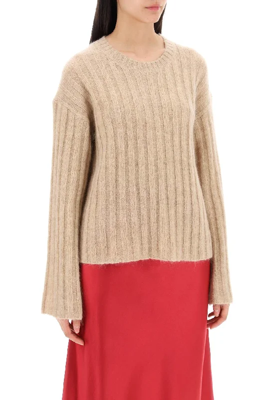 By Malene Birger Ribbed Knit Pullover Sweater Traditional Women's Wool