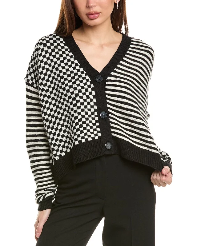 Labiz V-Neck Wool-Blend Cardigan Traditional Women's 