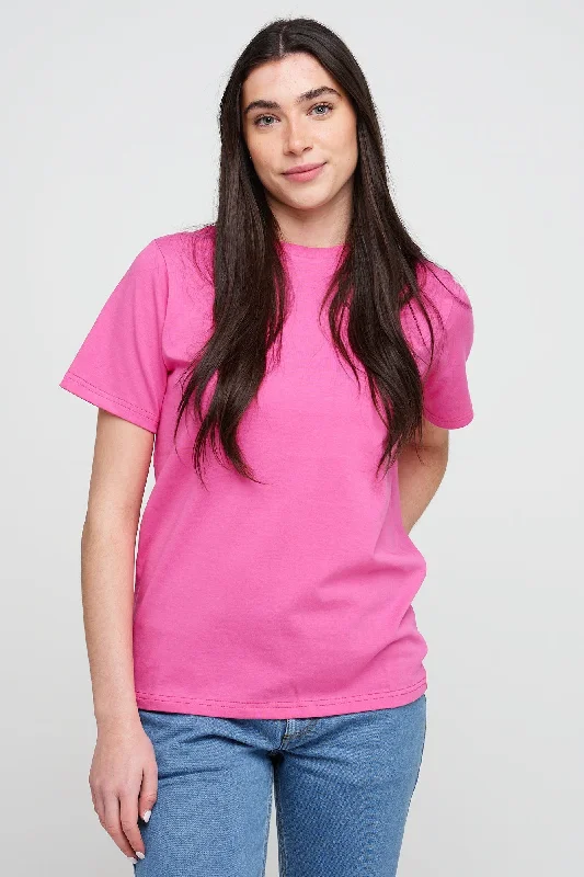 Women's Short Sleeve T Shirt - Fuchsia Pink Unique Women's Upcycled