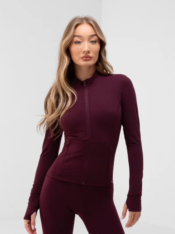 Apex Pro Full Zip Jacket - Deep Burgundy Sophisticated Women's Tailored