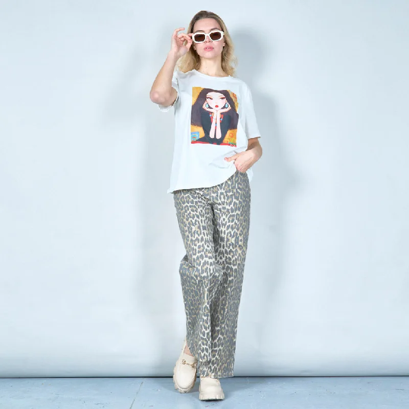 Elegant portrait graphic tee wholesale Disco
