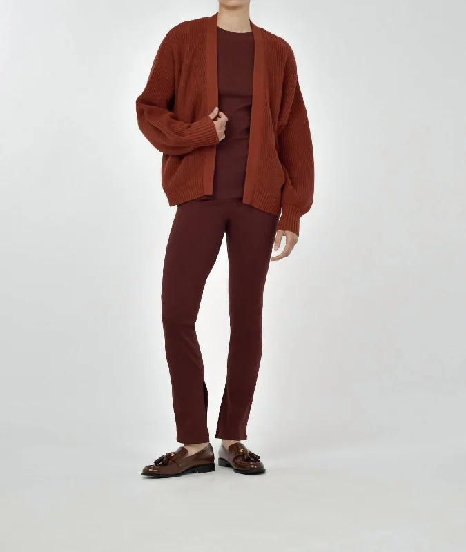 Mali Open Cardigan In Intense Rust Confident Women's High - fashion