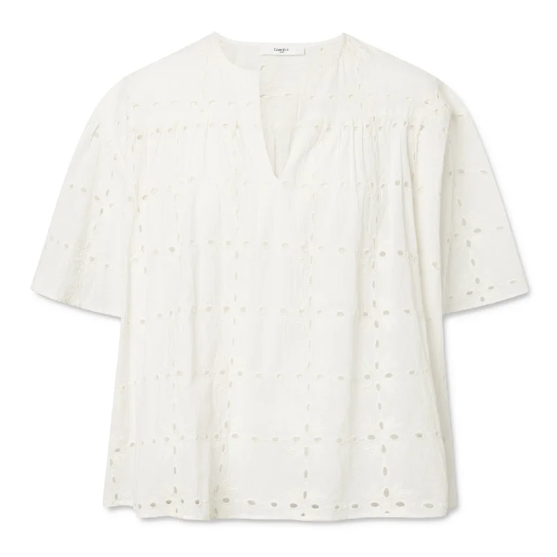 Mara Top, Egret Earthy Women's Hemp - based