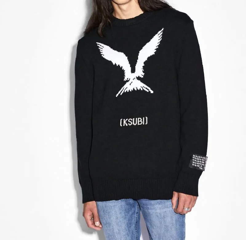 Euphoric Knit Crew In Black Monochromatic All - in - one