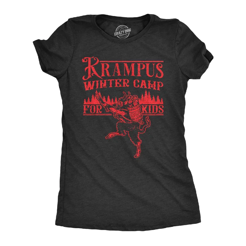 Krampus Winter Camp For Kids Women's T Shirt Streetwear Style for 