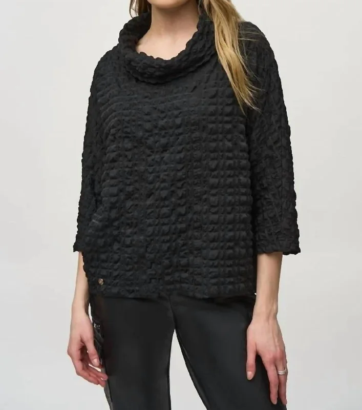 Ruched Top In Black Tough Women's Military - inspired