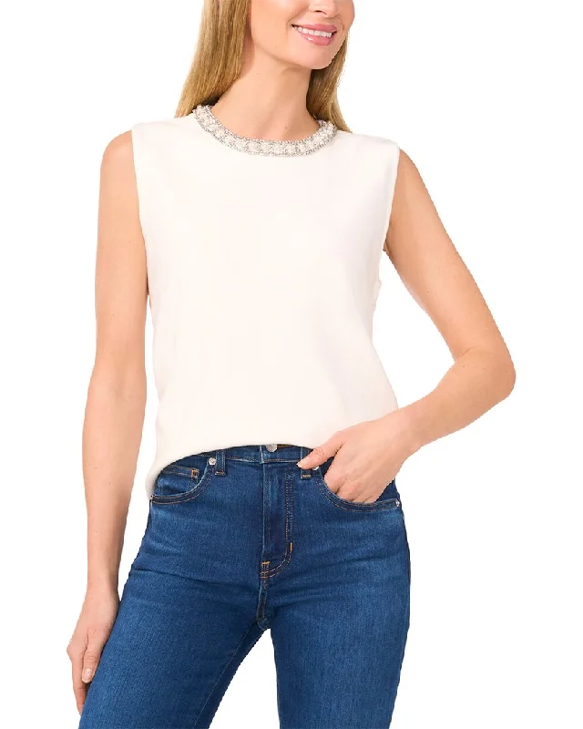 CeCe Pearls & Rhinestones Sweater Contemporary 