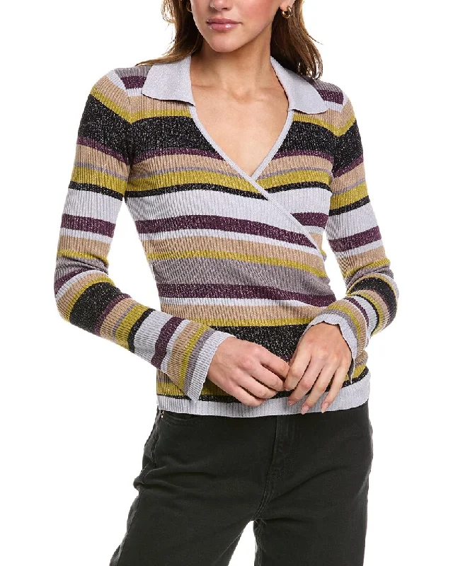 Chaser Lurex Stripe Sweater Preppy Women's College