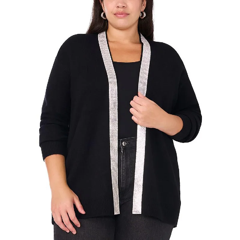 Plus Cozy Season Womens Rhinestone Acrylic Cardigan Sweater Youthful Women's Pop