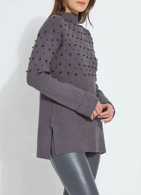 Winona Pearl Pullover Sweater In Grey Streetwear Style for 