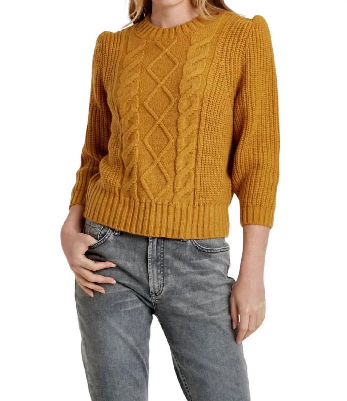 Priya Sweater In Ochre Youthful Women's Anime - inspired