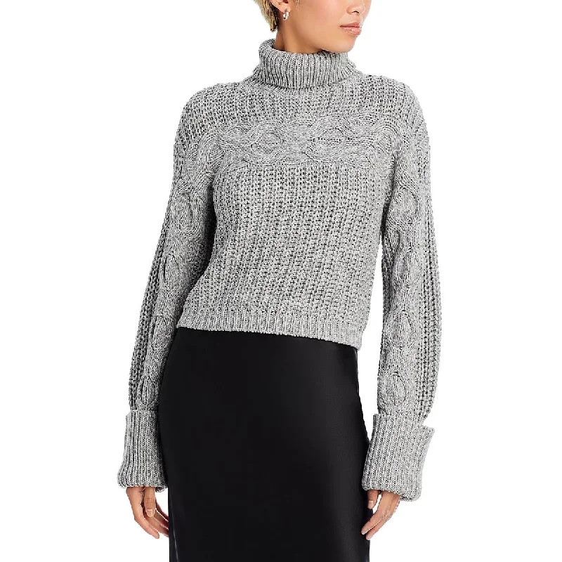 Womens Textured Cotton Turtleneck Sweater Vintage Women's 1970S 