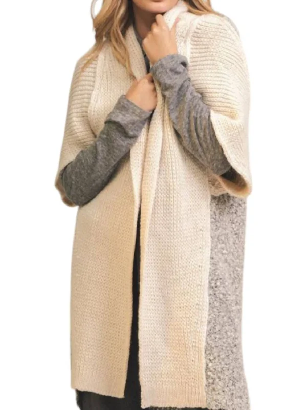 Cliff Oversized Cardigan In Cream Casual Women's Japanese 