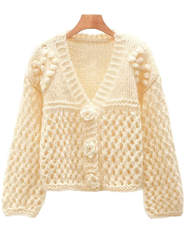 BURRYCO Mohair Cardigan Elegant Women's Formal 