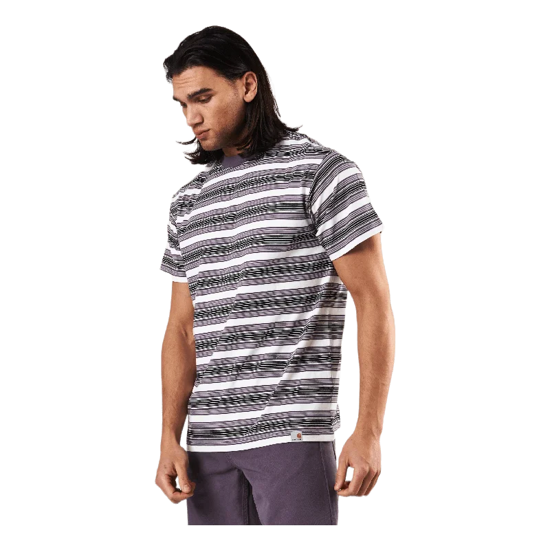 S/s Otis T-shirt Otis Stripe, Provence /--- Sleek Women's Metallic