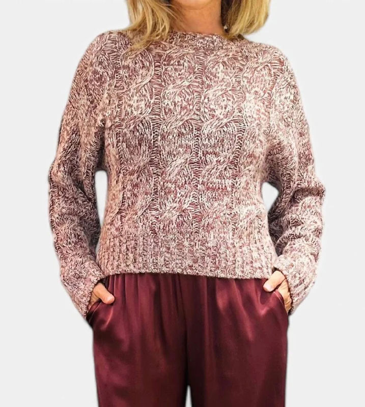 Tristan Cable Knit Sweater In Cimarron Classic Women's Pin - striped