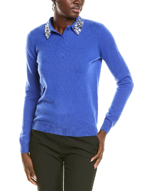 sofiacashmere Embellished Collar Cashmere Sweater purpose
