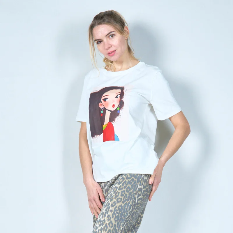 Artistic portrait graphic tee wholesale British Gentlewoman Style