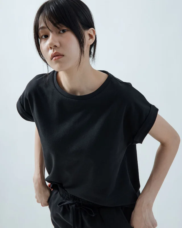 Basic Folded Sleeve Tee Classic Women's Pin - striped