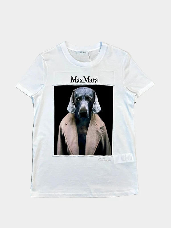Dog Print Tee Cool Women's Distressed