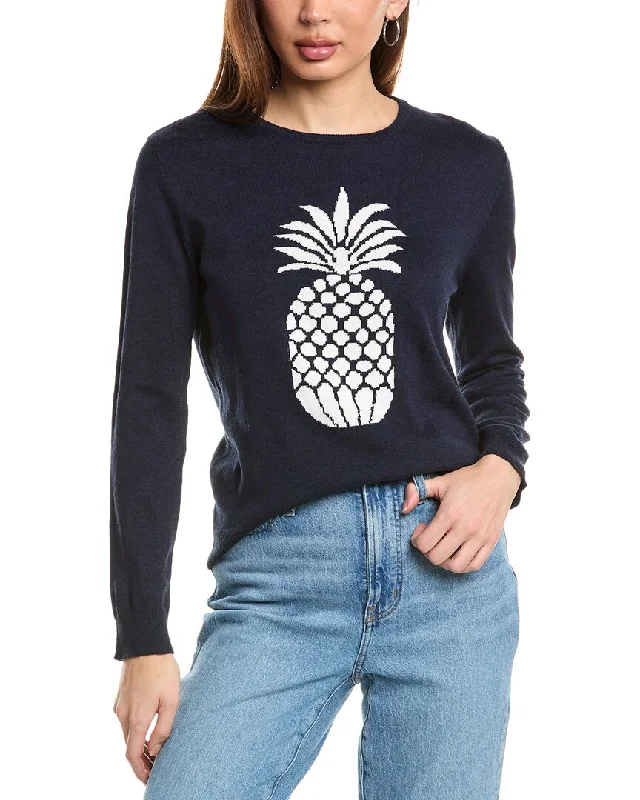 Hannah Rose Pineapple Intarsia Cashmere-Blend Sweater Hip Women's Urban