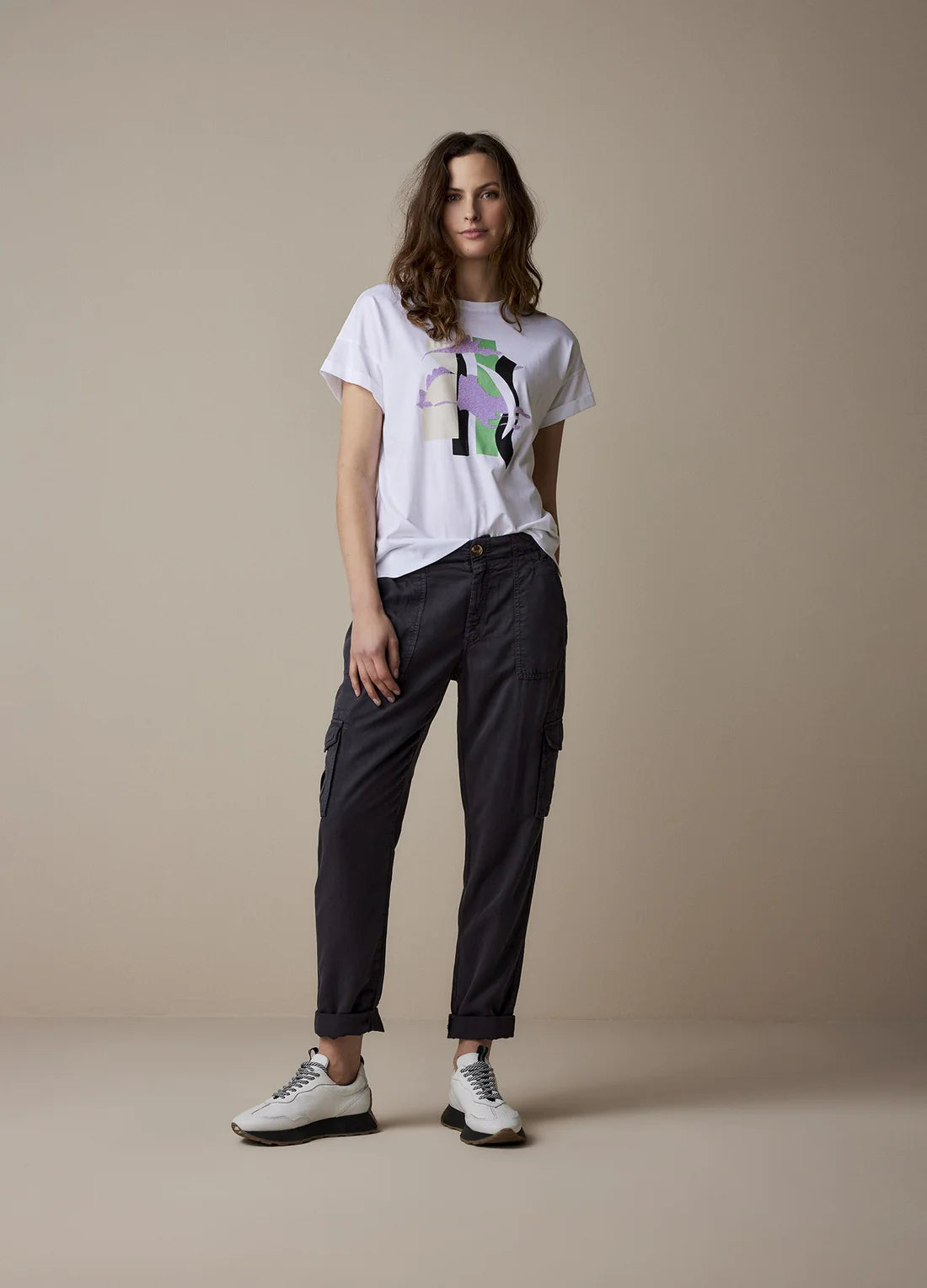 Summum Soft Emerald Colourblock Graphic Tee Bold Women's Animal Print