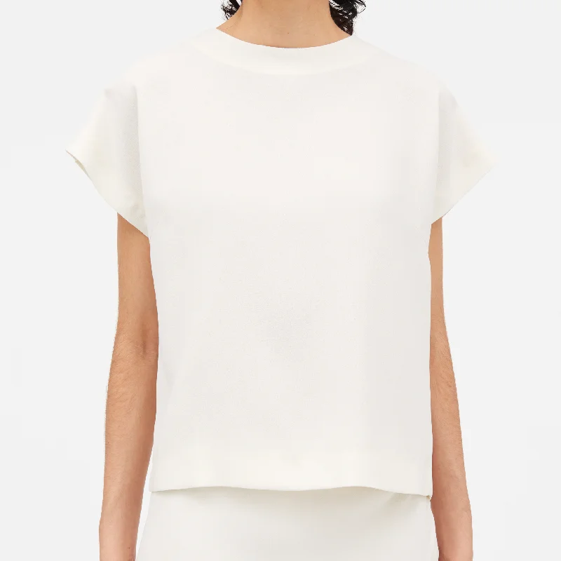 Tine Crepe Georgette Top, Ivory Elegant Women's 