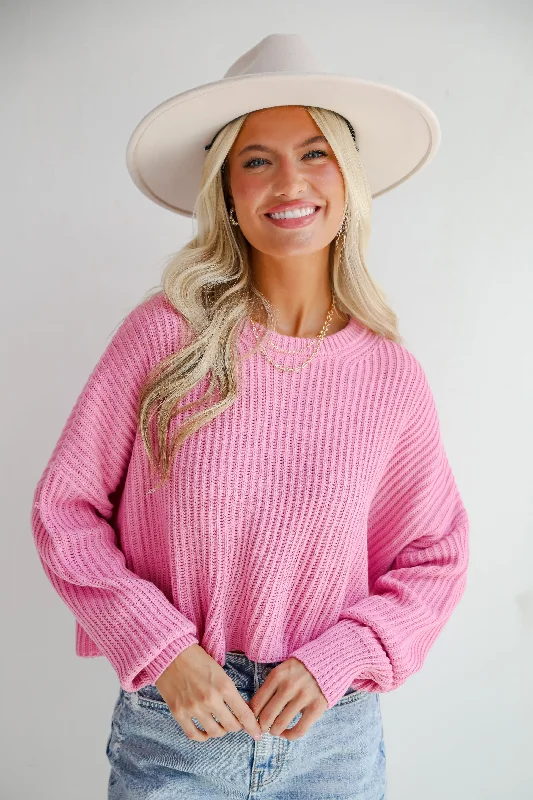 FINAL SALE - Demure Sweetheart Pink Sweater Refined Women's Velvet